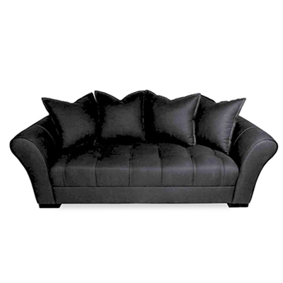 Avid Button Pulled Black Linen Sofa