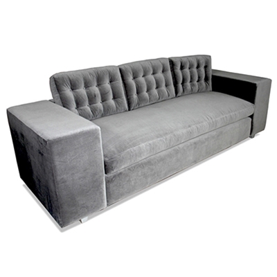 Avant Mod Grey Velvet Sofa