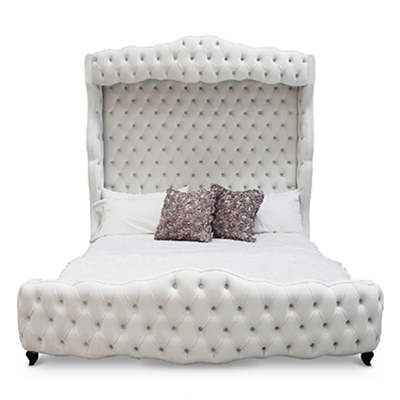 Fairmont White Canopy Hooded Tufted Bed