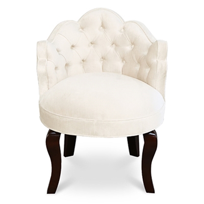 Princess Vanity Chair - Ivory Velvet Vanity Chair - HauteHouseHome.com