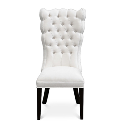 Pantages White Velvet Dining Chair