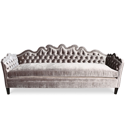 Bella Tufted Steel Grey Velvet Sofa