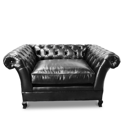 Baton Rouge Black Leather Chair