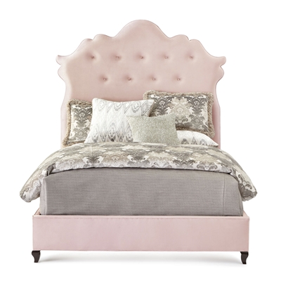 Arabella Light Pink Velvet Bed