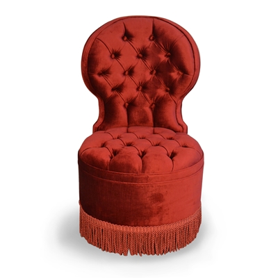 Garden Tufted Red Velvet Dining Chair
