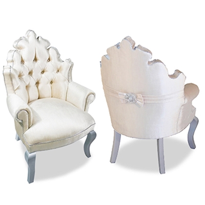 Isabella Tufted White Velvet Chair