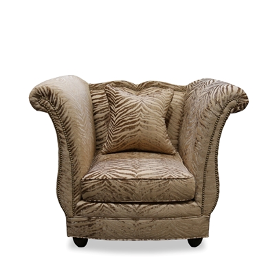 Gigi Brown Tiger Pattern Flare Arm Chair