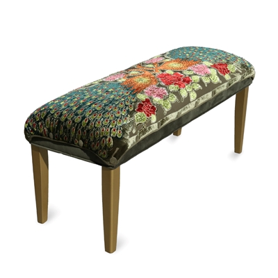 Haute House Home |  Ottomans and Benches | Peacock Bench Buckwheat