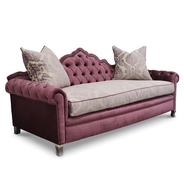 Amour Purple Velvet Rococo Sofa