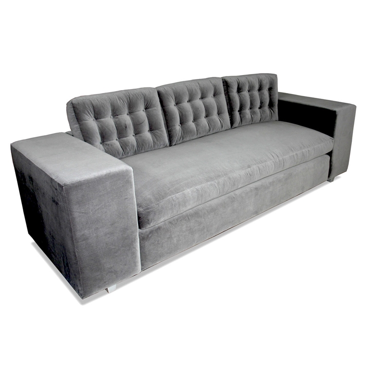 Avant Mod Grey Velvet Sofa