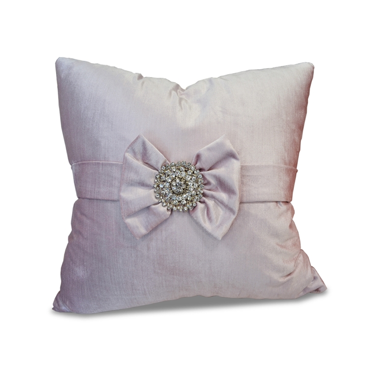 Bow Sweet Lilac Velvet Pillow