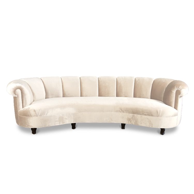 Audrey Cream Channel Curved Sofa
