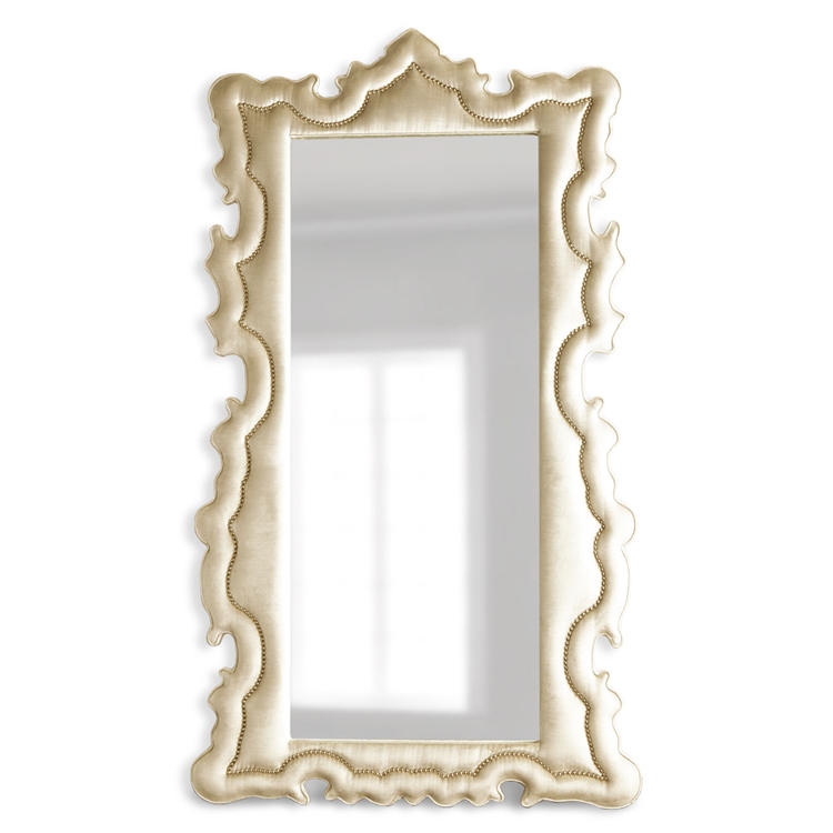 Thebes Floor Ivory Velvet Mirror